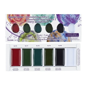 Farby akwarelowe KURETAKE Gansai Tambi Granulating Colors SET 2 - 5 kolorów 