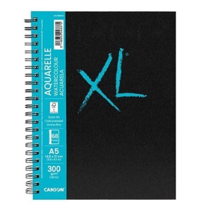 Blok do akwareli Canson XL Aquarelle w twardej oprawie - 300g, 34ark, A5, na spirali