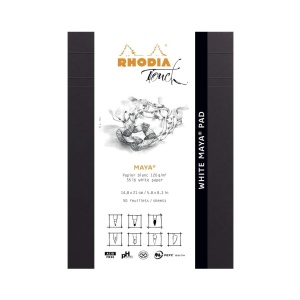 Blok Rhodia Touch WHITE MAYA PAD - 120g, 50ark, gładki, A5 