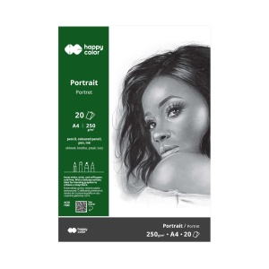 Szkicownik, blok do portretów Happy Color - 250g, 20ark, A4