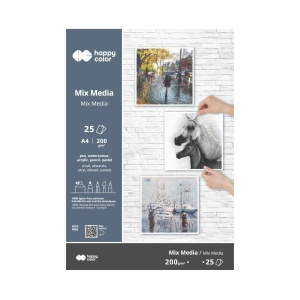 Blok Mix Media Happy Color - 200g, 25ark. A5