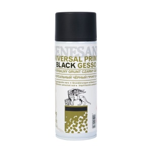 Grunt malarski, gesso w spray'u Renesans 400ml- czarne 