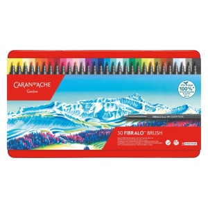 Zestaw flamastrów akwarelowych Caran d'Ache Fibralo Brush - 30 kolorów 